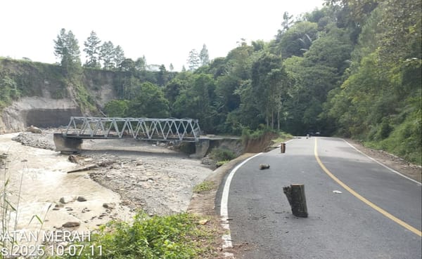 Jembatan Bailey Jamur Ujung  Aceh Masuki Uji Beban Memastikan Jembatan Aman