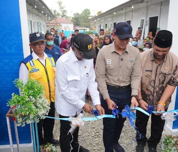 Selesai Dibangun Huntara Pertama  di Aceh Tamiang Diresmikan Menko AHY