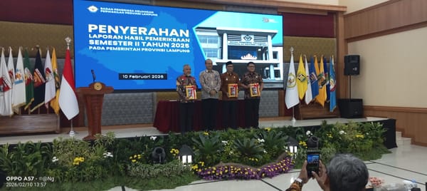 Serahkan LHP, BPK Lampung Nilai Pemenuhan Keterjangkauan Pangan, Pemprov Lampung Belum Optimal
