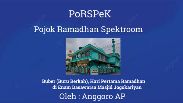 Buber (Buru Berkah), Hari Pertama Ramadhan di Enam Dasawarsa Masjid Jogokariyan