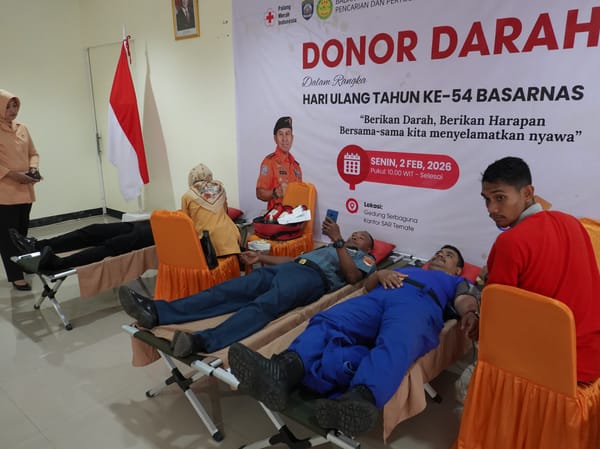Kantor SAR Ternate Sambut HUT Ke-54 BASARNAS, Laksanakan Kegiatan Donor Darah