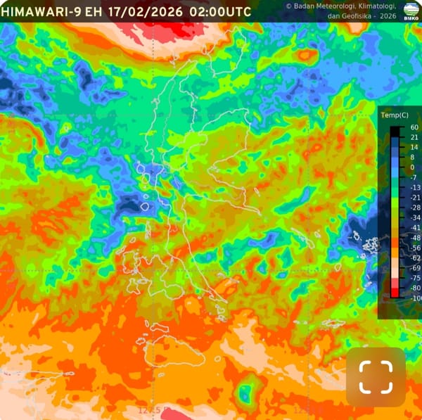 Peringatan BMKG, Wilayah Maluku Utara Masih Berpotensial Hujan dan Angin Kencang 16 - 22 Februari 2026