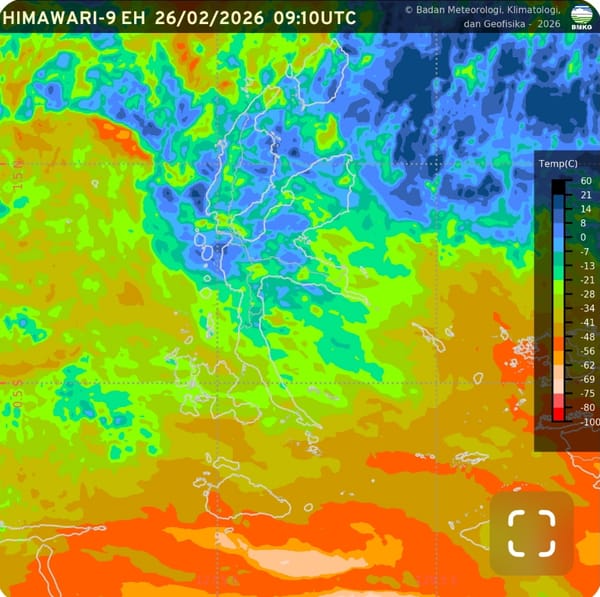 BMKG Peringatkan Wilayah Maluku Utara Masih Berpotensial Hujan dan Angin Kencang  26 Februari - 4 Maret 2026