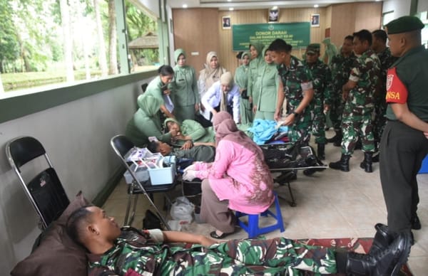 Peringati HUT ke 80, Persit Cabang XXV Kodim 1002 Gelar Donor Darah, Kumpulkan 50 Kantong