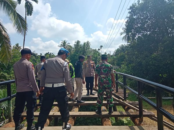 Jamin Keselamatan Masyarakat, Pemkab Kuansing Apresiasi  Polres Perbaiki Jembatan  Sangau