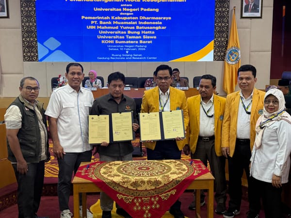 KONI Sumbar dan UNP Teken MoU, Perkuat Sinergi Akademik–Olahraga