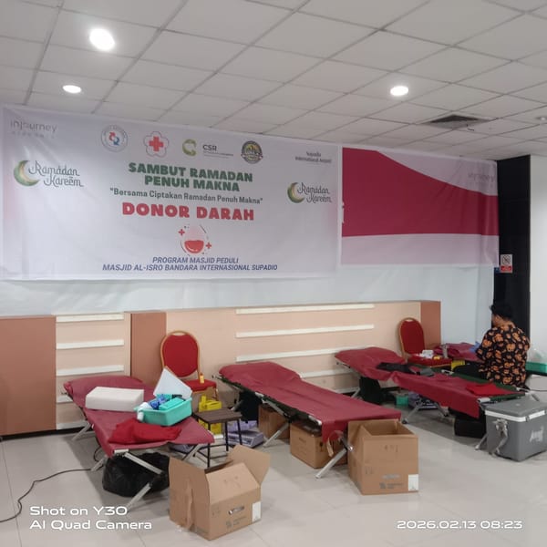 Masjid Al-Isro, Kerjasama dengan Management Bandara Supadio Gelar Donor Darah