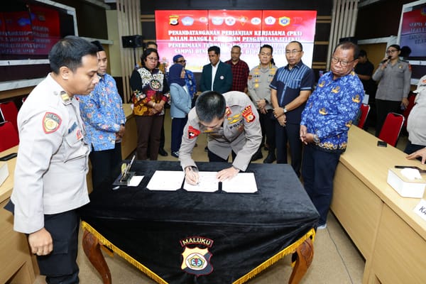 Pertegas Komitmen BETAH, Kapolda Maluku Pimpin Penandatanganan PKS Pengawasan Seleksi Penerimaan Anggota Polri Terpadu Tahun Anggaran 2026–2028