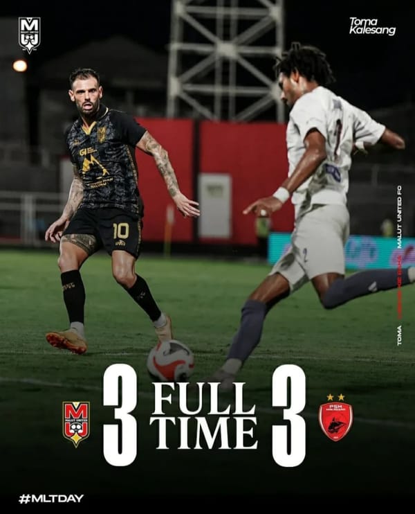 Malut United Ditahan Imbang PSM Makassar 3 - 3 di Stadion Gelora Kie Raha Ternate