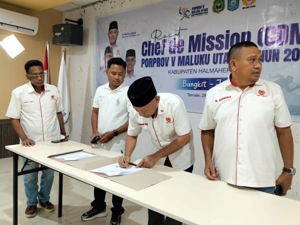 CdM Metting Porprov V Berakhir Dengan Penandatanganan MoU KONI Malut Dengan Kabupaten Kota