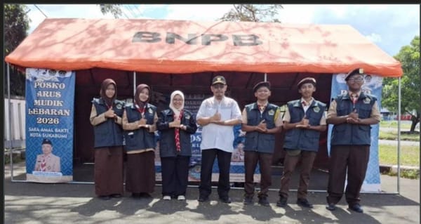 Pramuka MAN 1 Kota Sukabumi Tetap “Menyala” di Pos Mudik, Belajar Melayani di Garis Depan