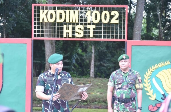 Pastikan Kesiapan Personel, Dandim 1002/HST Gelar Apel Cuti Lebaran