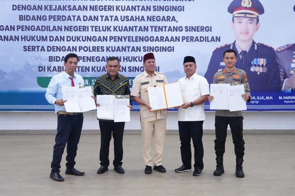 Perkuat Pencegahan Hukum, Bupati Kuansing Teken Kerja Sama dengan APH