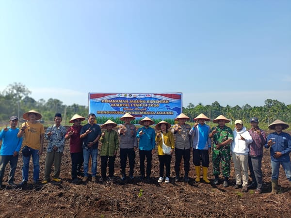 Tanam Jagung Serentak, Polres Bengkalis Dukung Swasembada Pangan