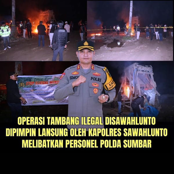 Tambang Emas Ilegal di Sungai Ombilin Ditindak, Kapolres Sawahlunto Turunkan 128 Personel Gabungan