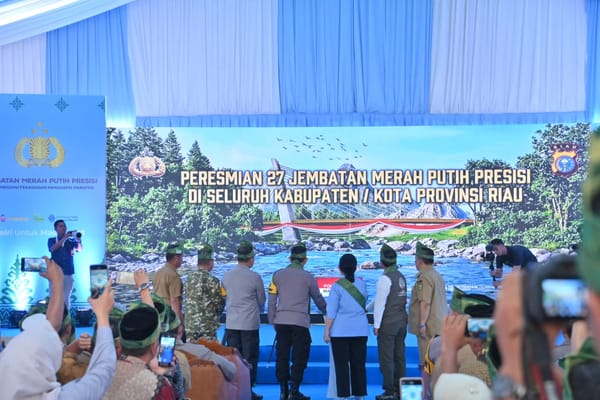 Bupati Bengkalis Hadiri Peresmian dan Peletakan Batu Pertama  Jembatan Merah Putih Presisi Oleh Kapolri