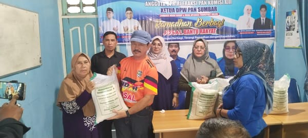 PAN Sumbar Bagikan 270 Ton Beras untuk Masyarakat, Program “PAN Peduli” Serentak di Seluruh Daerah
