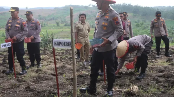 Dukung Ketahan Pangan Nasional, Polres Demak Tanam Jagung