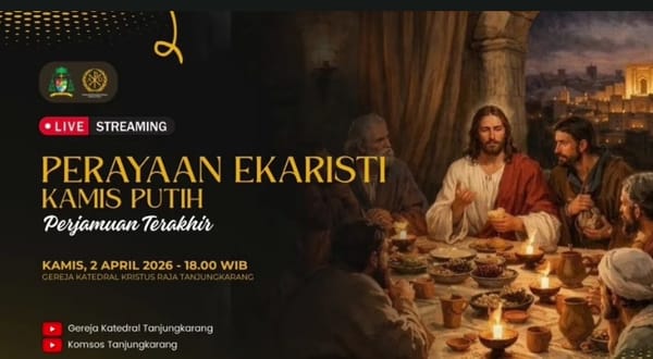 Perayaan Ekaristi Kamis Putih di Gereja Kristus Raja Katedral Tanjungkarang