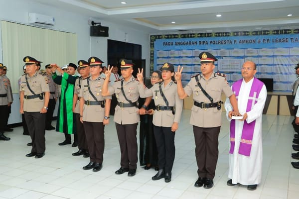Polresta Ambon Gelar Sertijab dan Pelantikan Kapolsek, Perkuat Kinerja di Wilayah Hukum