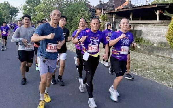 Sebanyak 108 Personil Polda Lampung dan Polres Ikuti Kemala Run 2026 di Bali