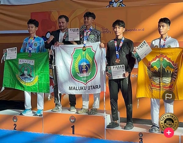 Tim Taekwondo Maluku Utara Raih Dua Emas dan Perunggu Kejurnas Cadet dan Junior di Samarinda