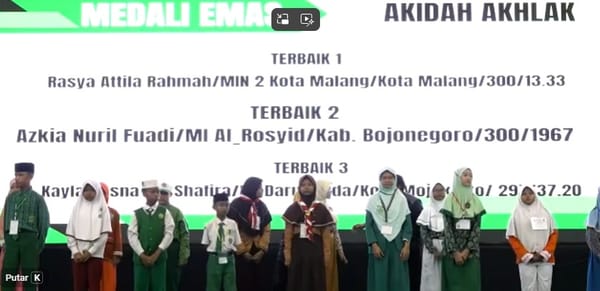 Siswi MIN 2 Kota Malang Sabet Emas OLIMPABA