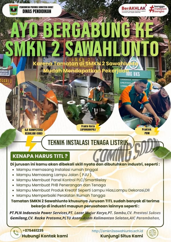 SMKN 2 Sawahlunto Buka Peluang Masa Depan Cerah, Jurusan TITL Jadi Andalan Siap Kerja