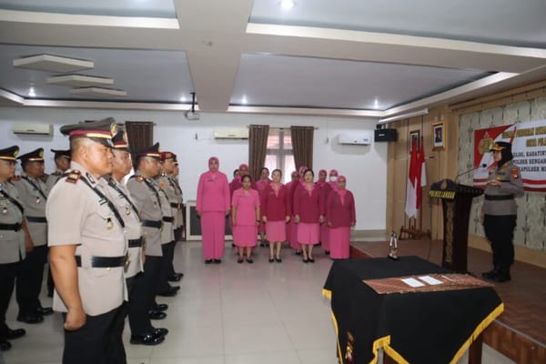Mutasi Besar di Polres Landak, Sejumlah Kapolsek dan Pejabat Utama Berganti