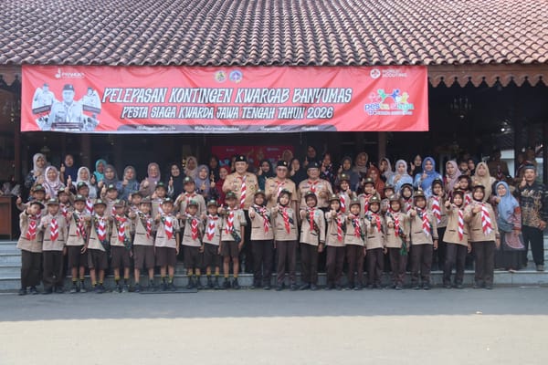 Bupati Sadewo Lepas Kontingen Kwarcab Banyumas ke Pesta Siaga Daerah Jateng 2026