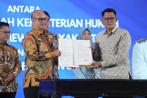 Pemerintah Kabupaten Sleman Tandatangani Kerjasama Penguatan Layanan Hukum dan Perlindungan Hak Kekayaan Intelektual dengan Kanwil Kemenkum DIY.