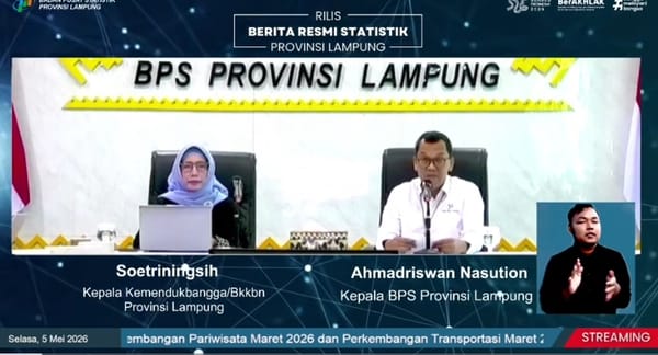 BPS Mencatat, Pertumbuhan Penduduk di Lampung Melambat 1,18 % Pertahun
