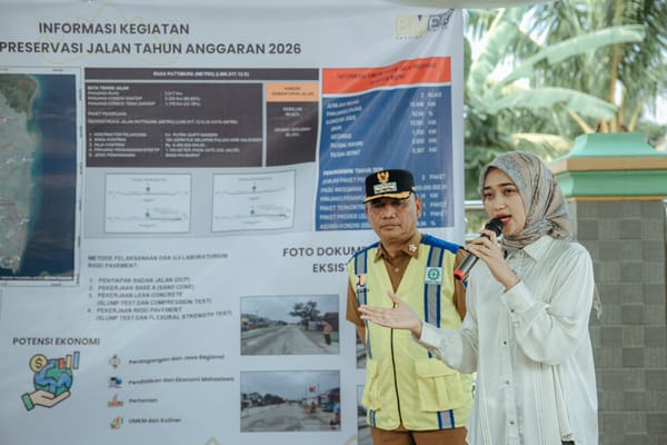 Wagub Jihan Lakukan Groundbreaking Peningkatan Kualitas Jalan Provinsi di Metro