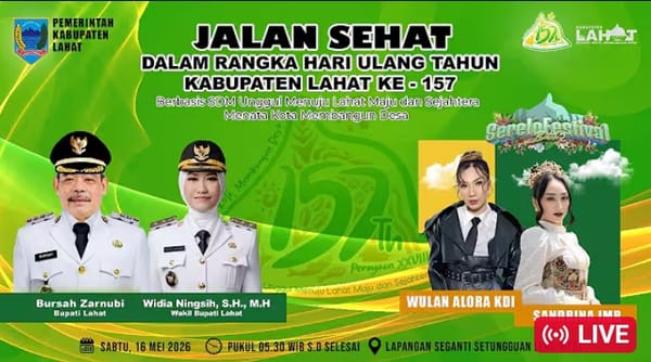 Peringati Hari Jadi Kabupaten Lahat, Ribuan Peserta Antusias Ikuti Jalan Sehat