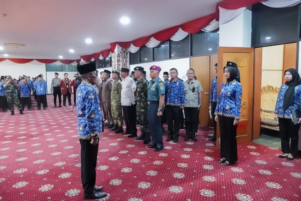 Lapangan Korpri Diguyur Hujan, Upacara Harkitnas Dialihkan ke Balai Keratun