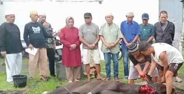 Pensiunan RRI Ternate Lakukan Pemotongan Hewan Kurban di Idul Adha