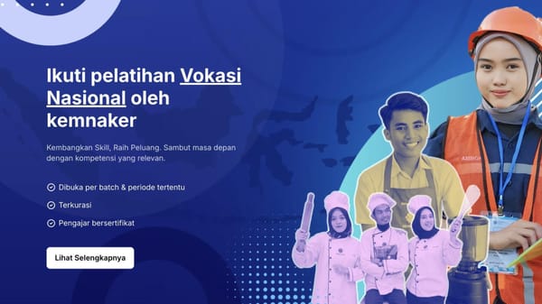 Gelar Pelatihan Vokasi Batch 2, Kemnaker Buka Pendaftaran untuk 24 Kejuruan