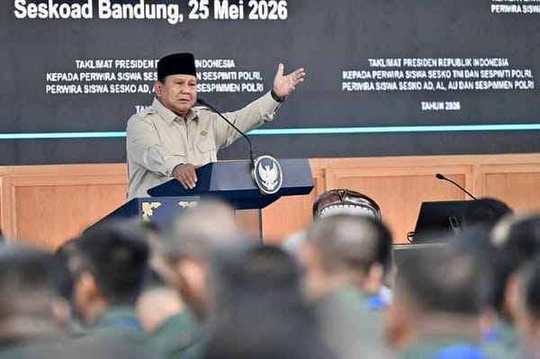 Presiden Prabowo Sampaikan Taklimat kepada Seribu Perwira Siswa TNI dan Polri Peserta Sesko dan Sespim