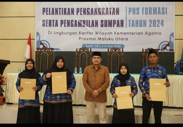 Empat ASN Resmi Mengabdi di Morotai, Kakan Kemenag Minta Jangan Hanya Bangga Dengan Status PNS