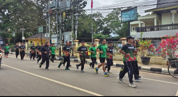 Bina Fisik Prajurit, Kodim 1002/HST Rutin Gelar Olahraga Lari