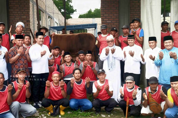 Penyembelihan Sapi Kurban Bantuan Presiden Disaksikan Wali Kota Tanjungpinang Lis Darmansyah