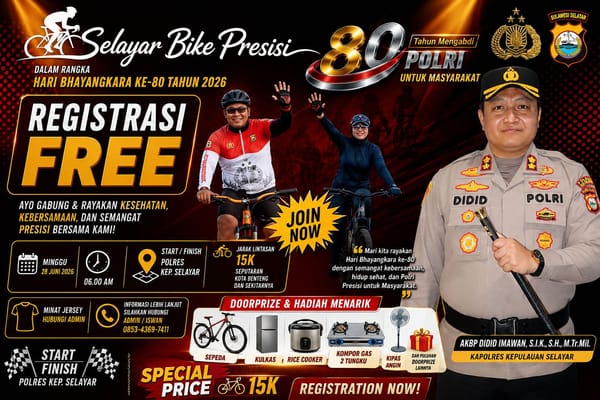 Siapkan Doorprize Menarik, Kapolres Ajak Warga Ikuti Sepeda Santai "Selayar Bike Presisi"