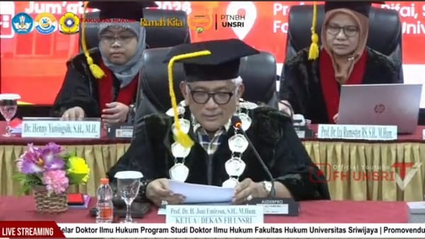 Ujian Terbuka Promosi Gelar Doktor, Program Studi Doktor Ilmu Hukum di Fakultas Hukum Universitas Sriwijaya Palembang