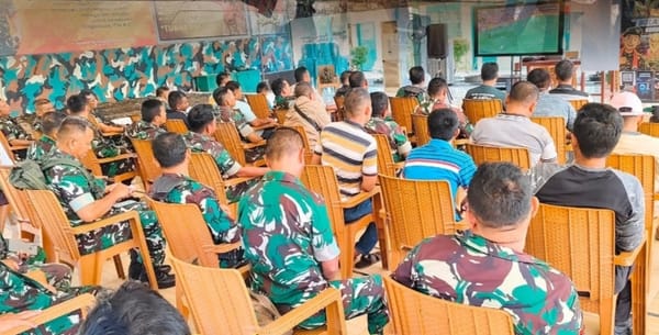Kodim 1425 Jeneponto Gelar Nobar Sepak Bola Gembira Piala Dunia