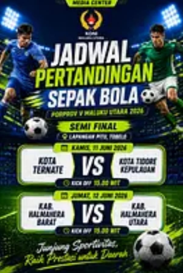 Empat Tim Cabor Sepakbola Porprov V Malut Akan Memperebutkan Tiket Menuju Final