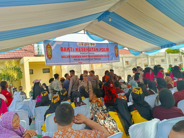 Ribuan Warga Serbu Bakti Kesehatan Gratis Polda Kalteng, Hari Bhayangkara ke-80 Diwarnai Aksi Sosial Nyata