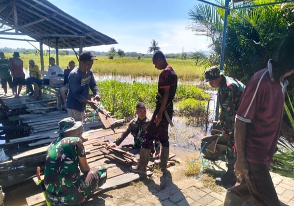 Kodim 1002/HST Bangun Empat Jembatan Baru, Permudah Akses Warga dan Distribusi Hasil Pertanian