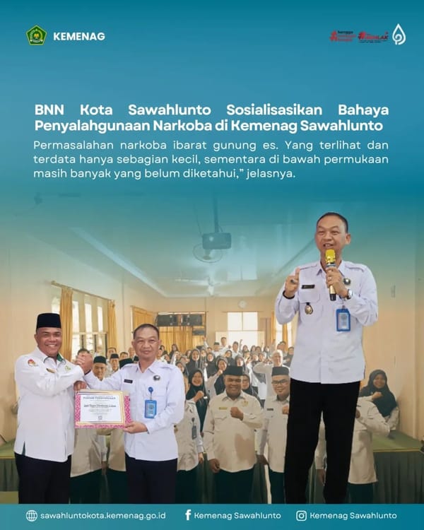 BNN Sawahlunto Sosialisasikan Bahaya Narkoba kepada ASN Kemenag, Tekankan Pencegahan Sejak Dini