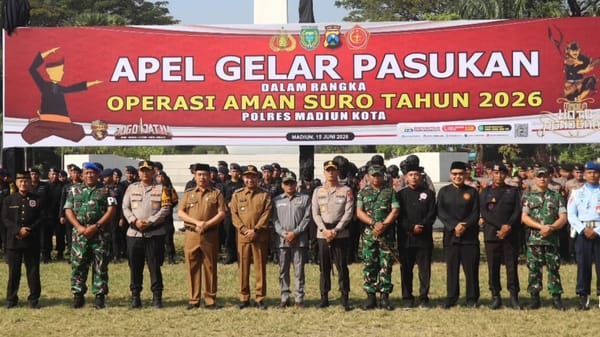 Sambut 1 Suro, Pemkab dan Pemkot Madiun Gelar Apel Pasukan Aman Suro 2026