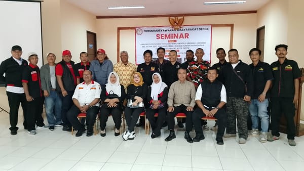 Forum Musyawarah Masyarakat Depok Gelar Seminar Implementasi UU Ormas, Dorong Penguatan Kehidupan Sosial